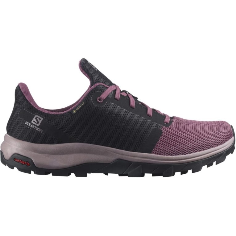 Tenis Senderismo Salomon Outbound Prism GTX Mujer Negros Morados | MX QUZB046